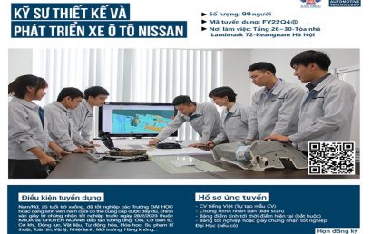 Công ty TNHH Nissan Automotive Technology Viet Nam tuyển dụng kỹ sư thiết kế và phát triển ô tô