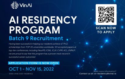 VinAI Residency Program 2023: Batch 9 Applications is now OPEN